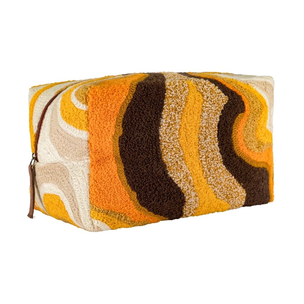 Trousse De Toilette À Motifs Brodés - Jaune