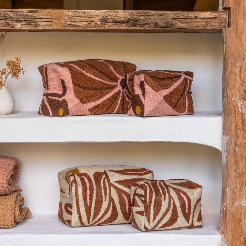 Trousse De Toilette À Motifs Brodés - Rose
