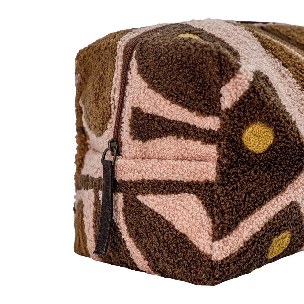 Trousse De Toilette À Motifs Brodés - Rose