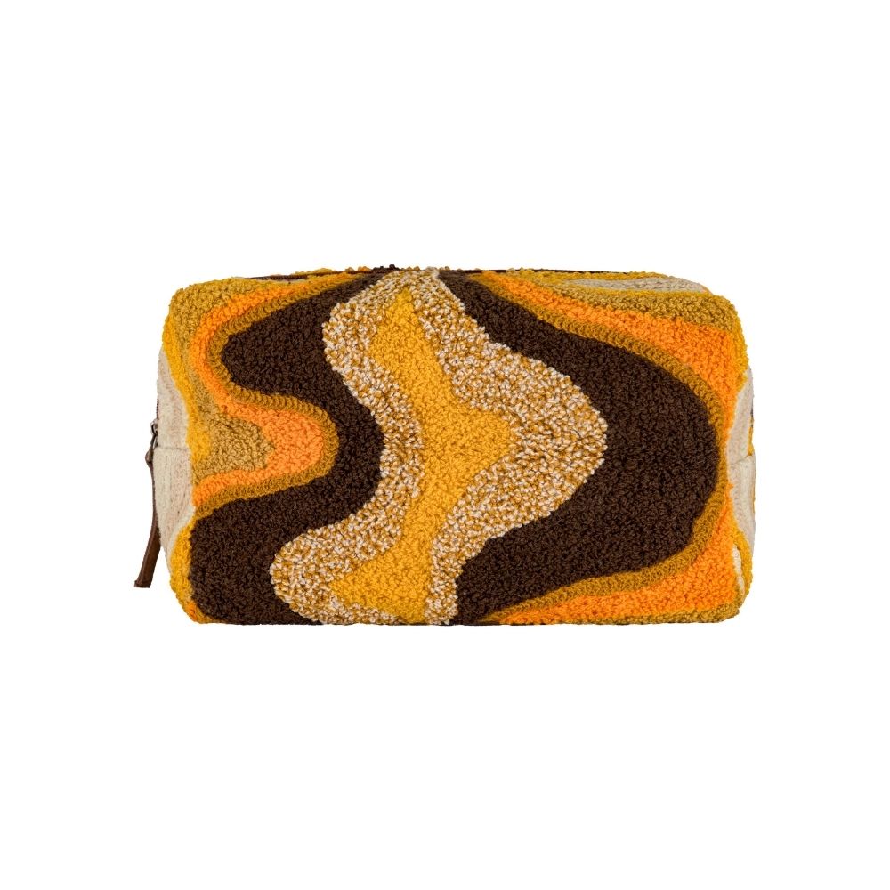 Neceser de maquillaje con motivos bordados - Amarillo