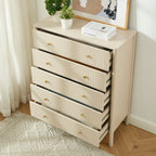 Cleo - Chest of Drawers - Bouclette - Beige and Black Metal Legs