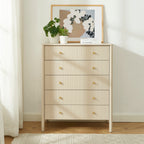 Cleo - Chest of Drawers - Bouclette - Beige and Black Metal Legs