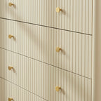 Cleo - Chest of Drawers - Bouclette - Beige and Black Metal Legs