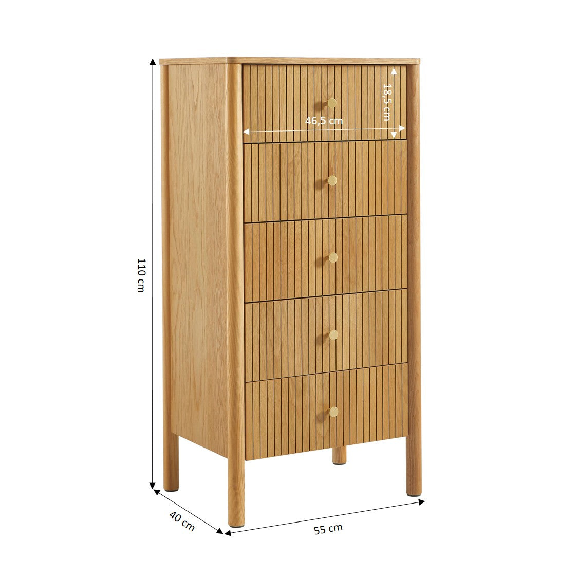 Cleo - Chest of Drawers - Oak Veneer
