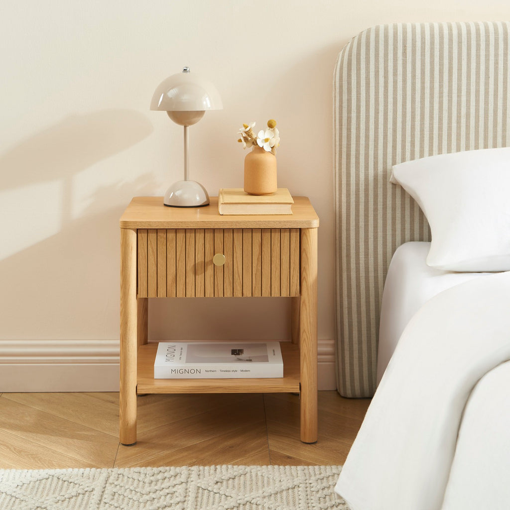 Cleo - Bedside Table - Oak Veneer