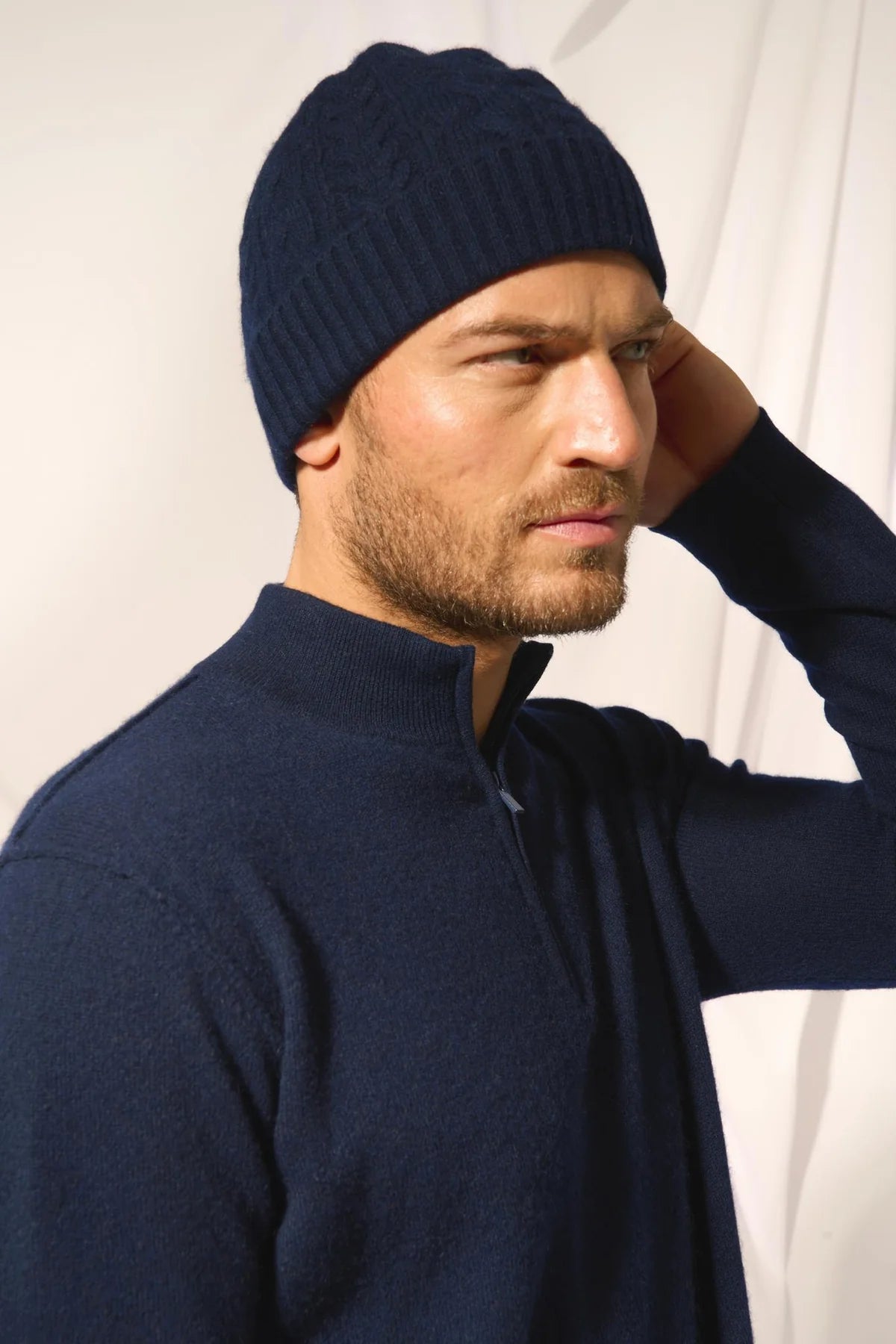 4-Ply Beanie - Cleo - Navy
