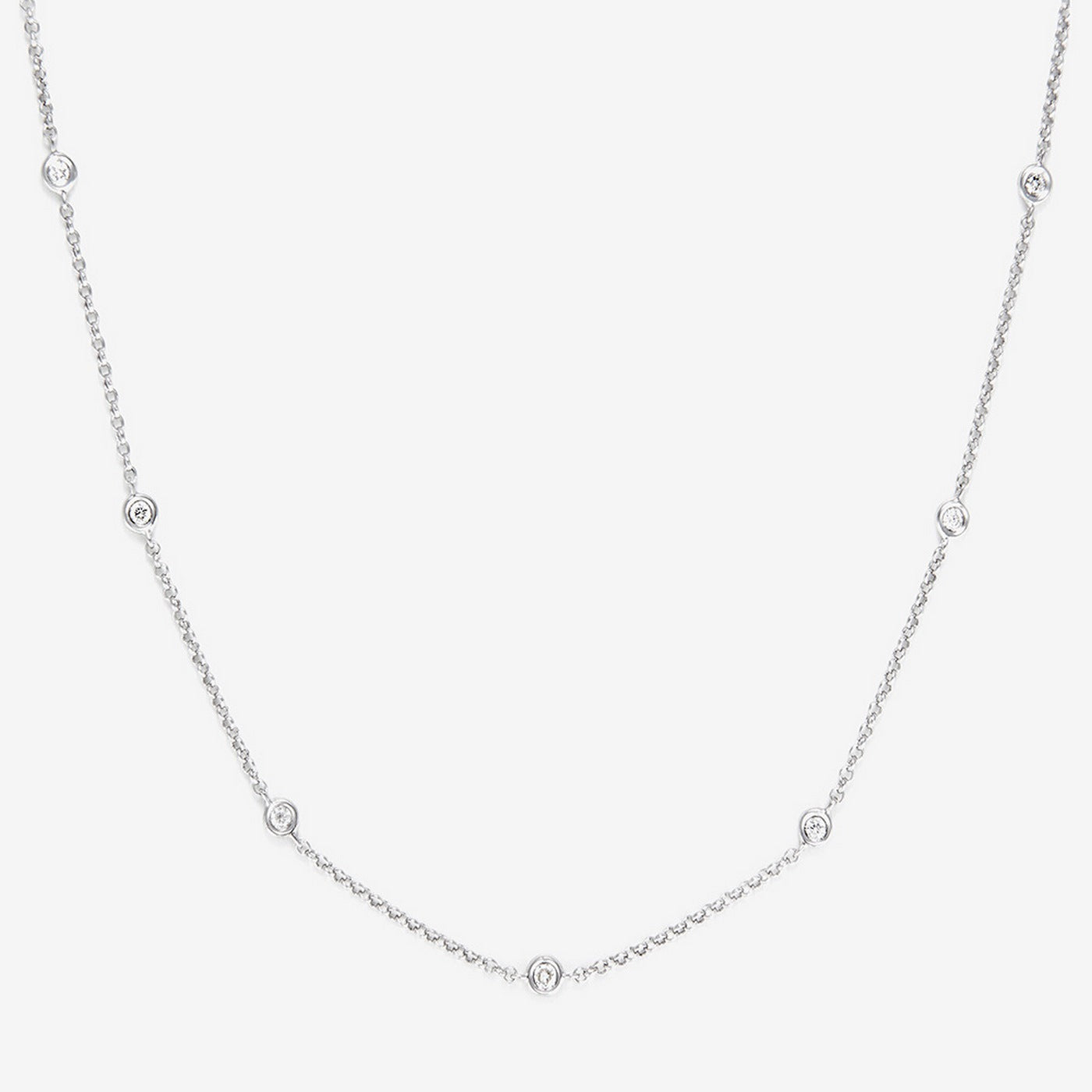 "Sunshine" Necklace D0.22/7 - 375/1000 White Gold
