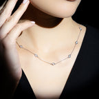 "Sunshine" Necklace D0.22/7 - 375/1000 White Gold