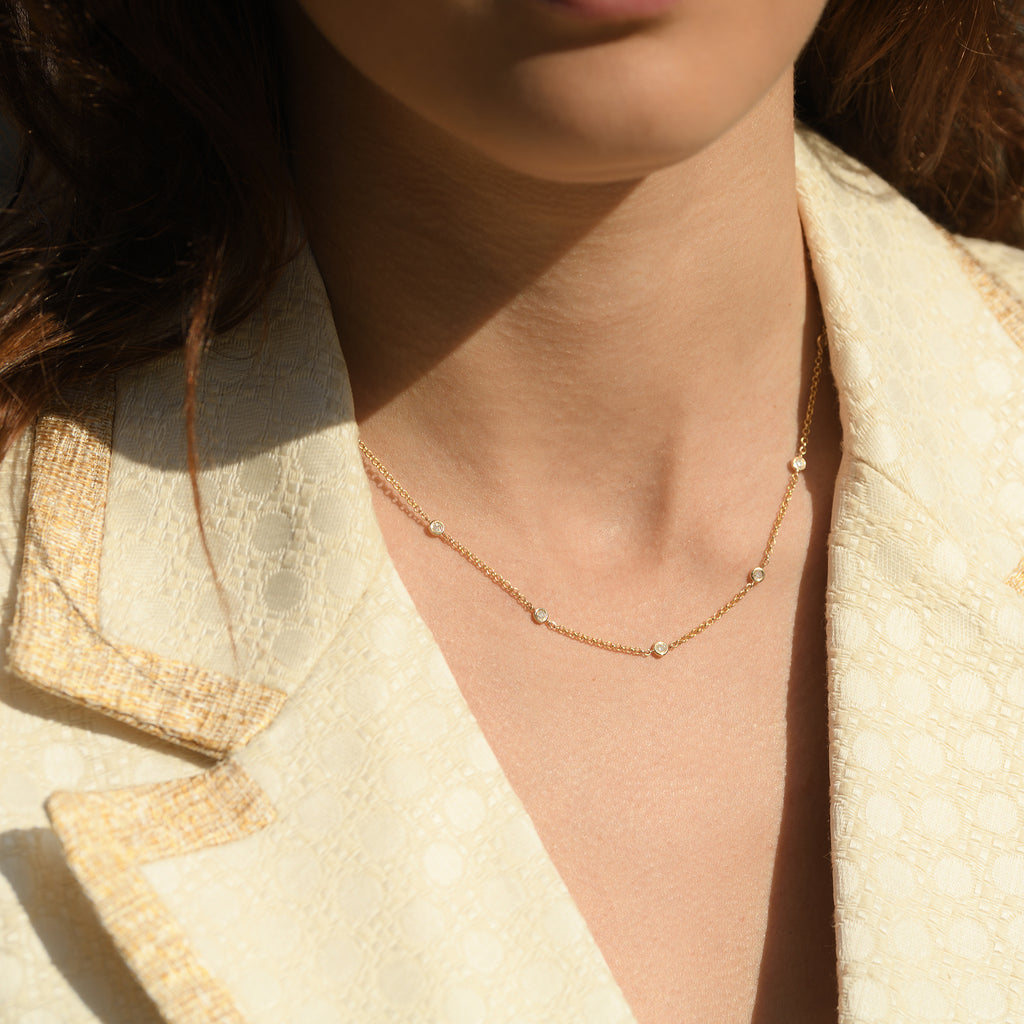 Collier "Sunshine" Diamants 0,22/7