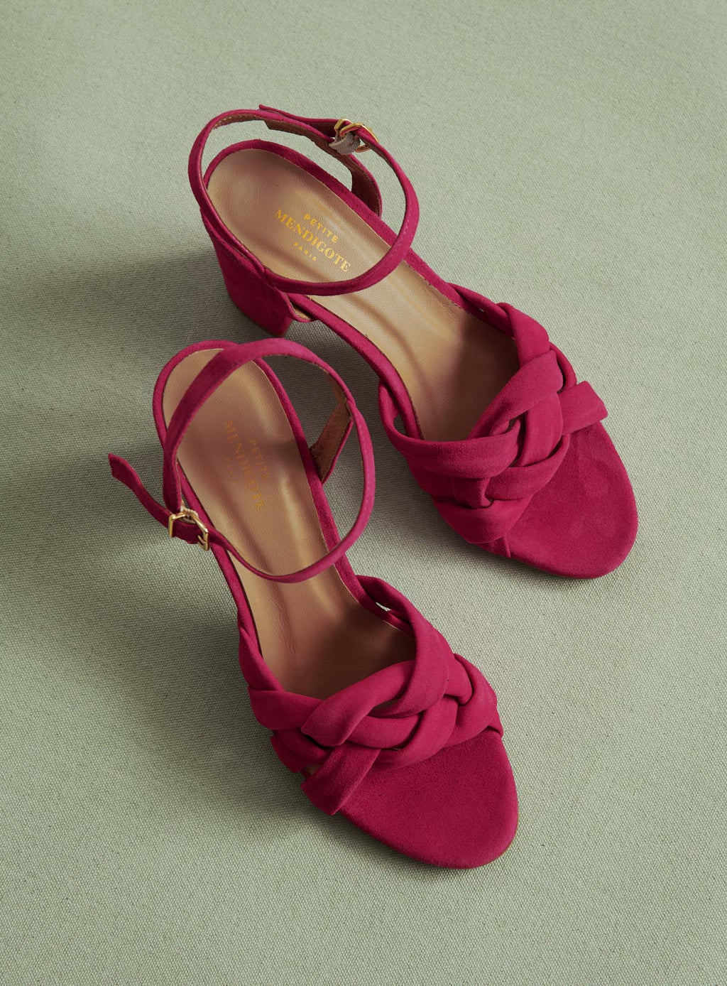 COE PINK SUEDE HEEL SANDALS PETITE MENDIGOTE