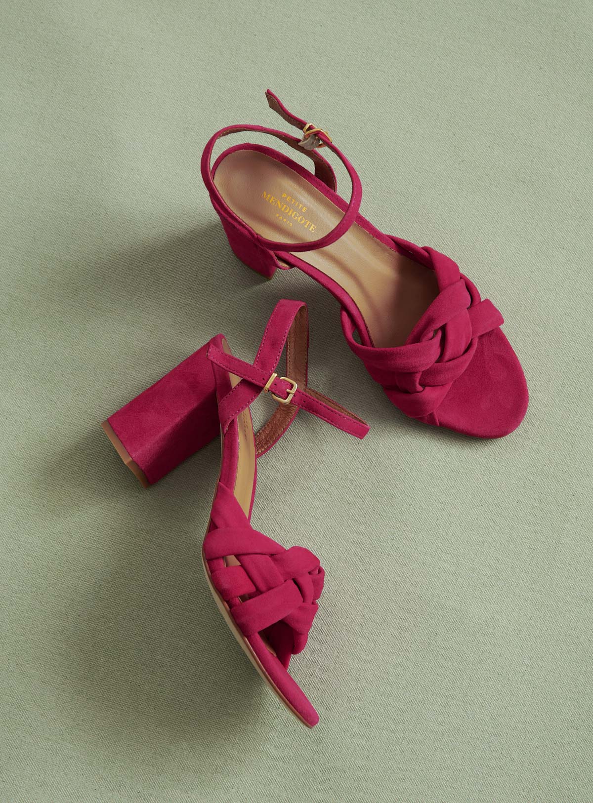 COE PINK SUEDE HEEL SANDALS PETITE MENDIGOTE