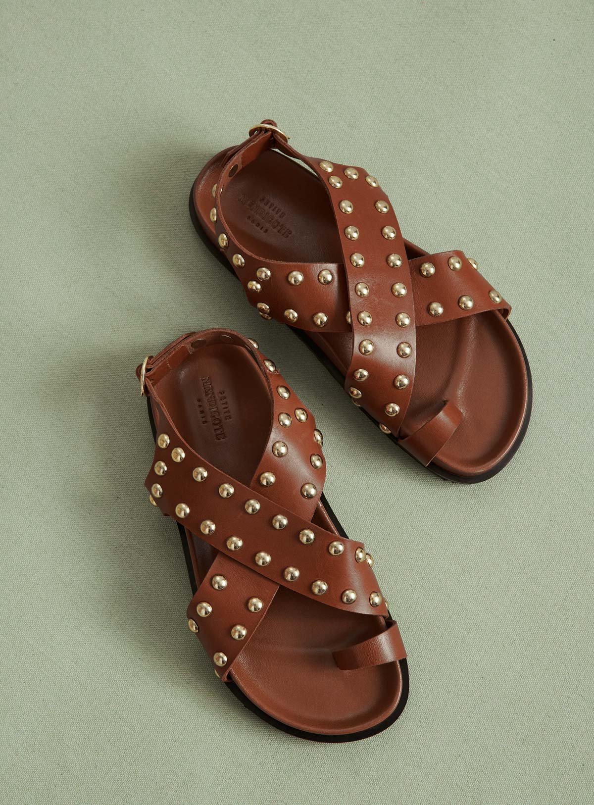 SANDALES MARRONS CLOUTEES COLIBRI PETITE MENDIGOTE