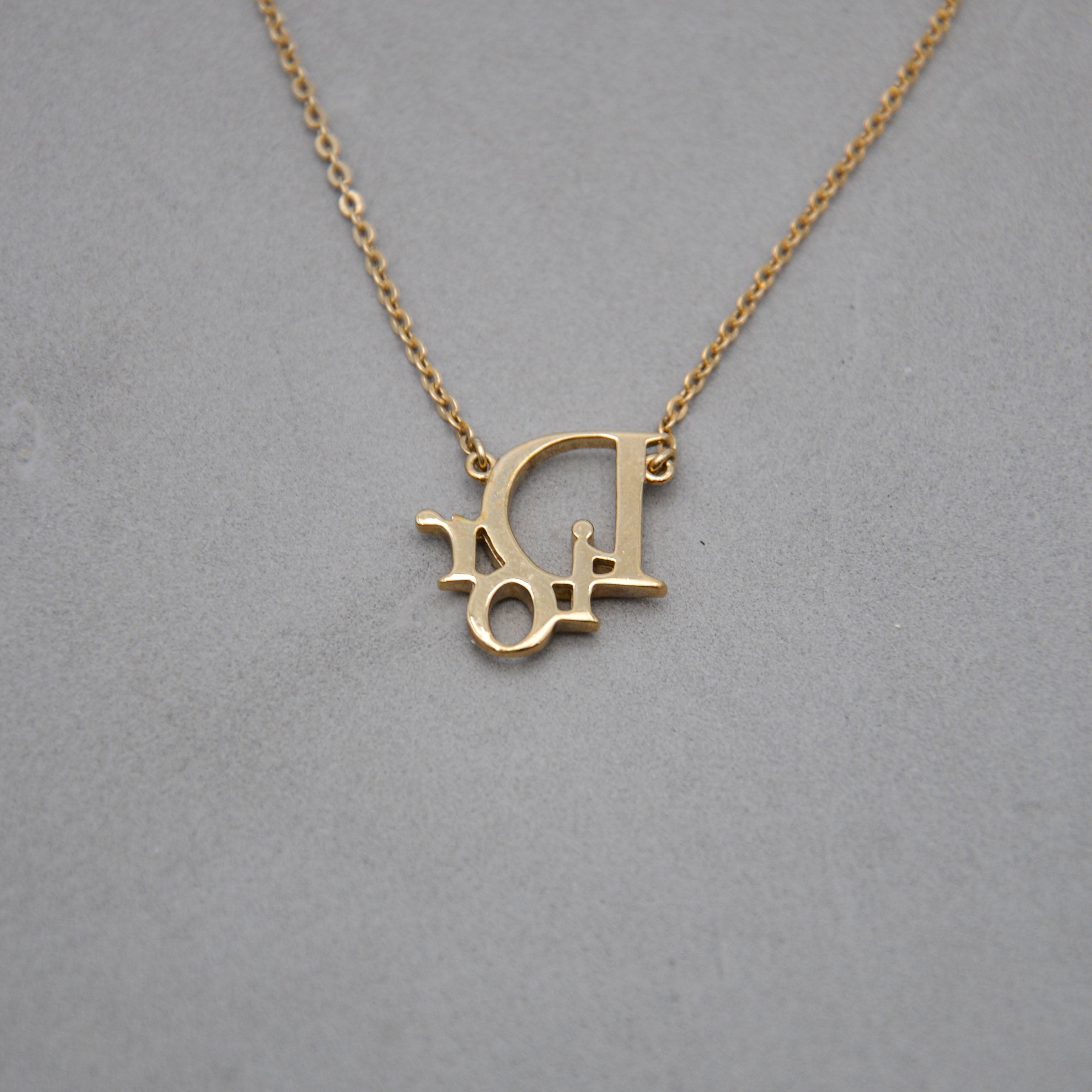 Dior Necklace Calligraphic “Dior” Signature Pavé-Set with Crystals