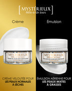 Comparatif textures : Crème veloutée pour peaux normales à sèches contre Émulsion aérienne pour peaux mixtes à grasses