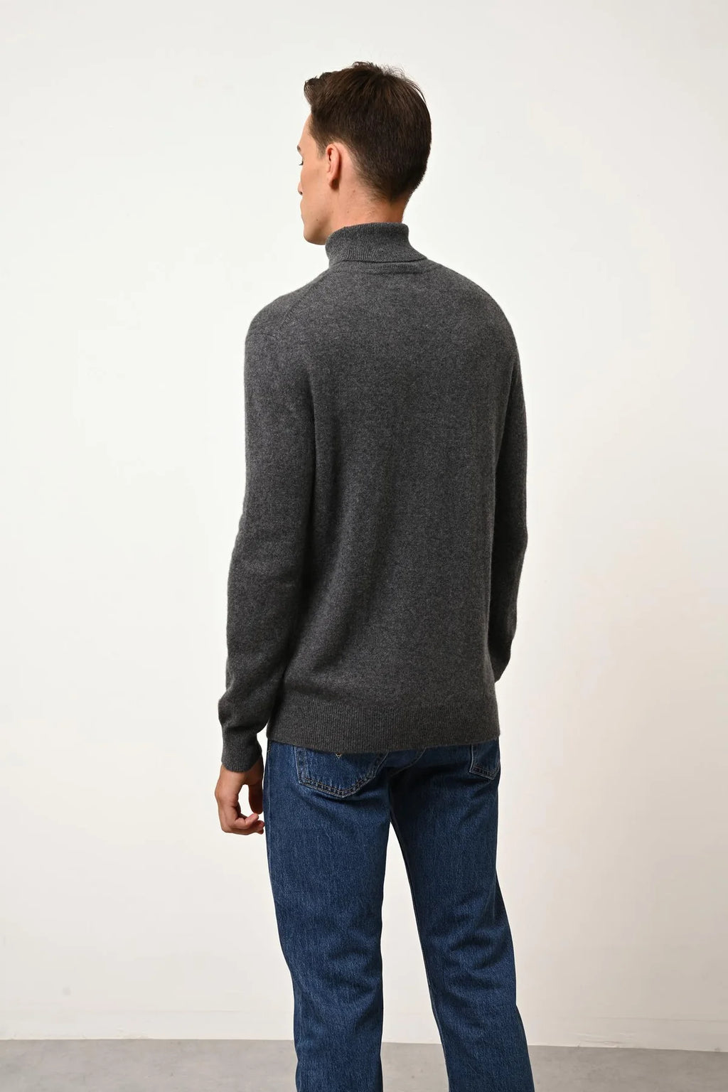 Roll-Neck Jumper - Connor - Heathered Anthracite