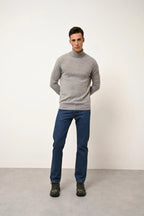 Roll-Neck Jumper - Connor - Mottled Cloud