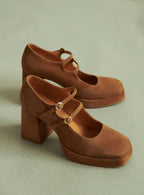 CONSTANCE CAMEL SUEDE BABIES PETITE MENDIGOTE