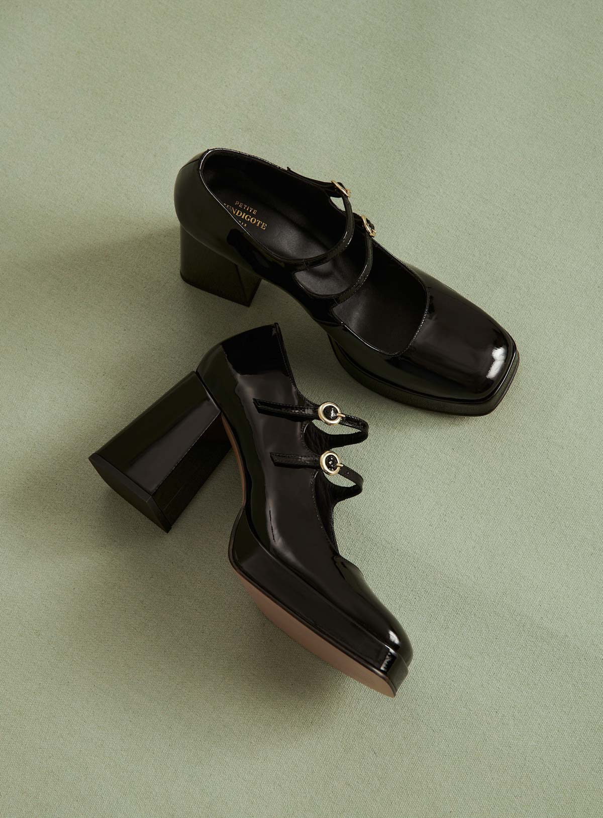 CONSTANCE BLACK PATENT BABIES PETITE MENDIGOTE