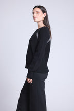 Pull Raglan Lurex Coralie - Noir Et Lurex Argente - Femme