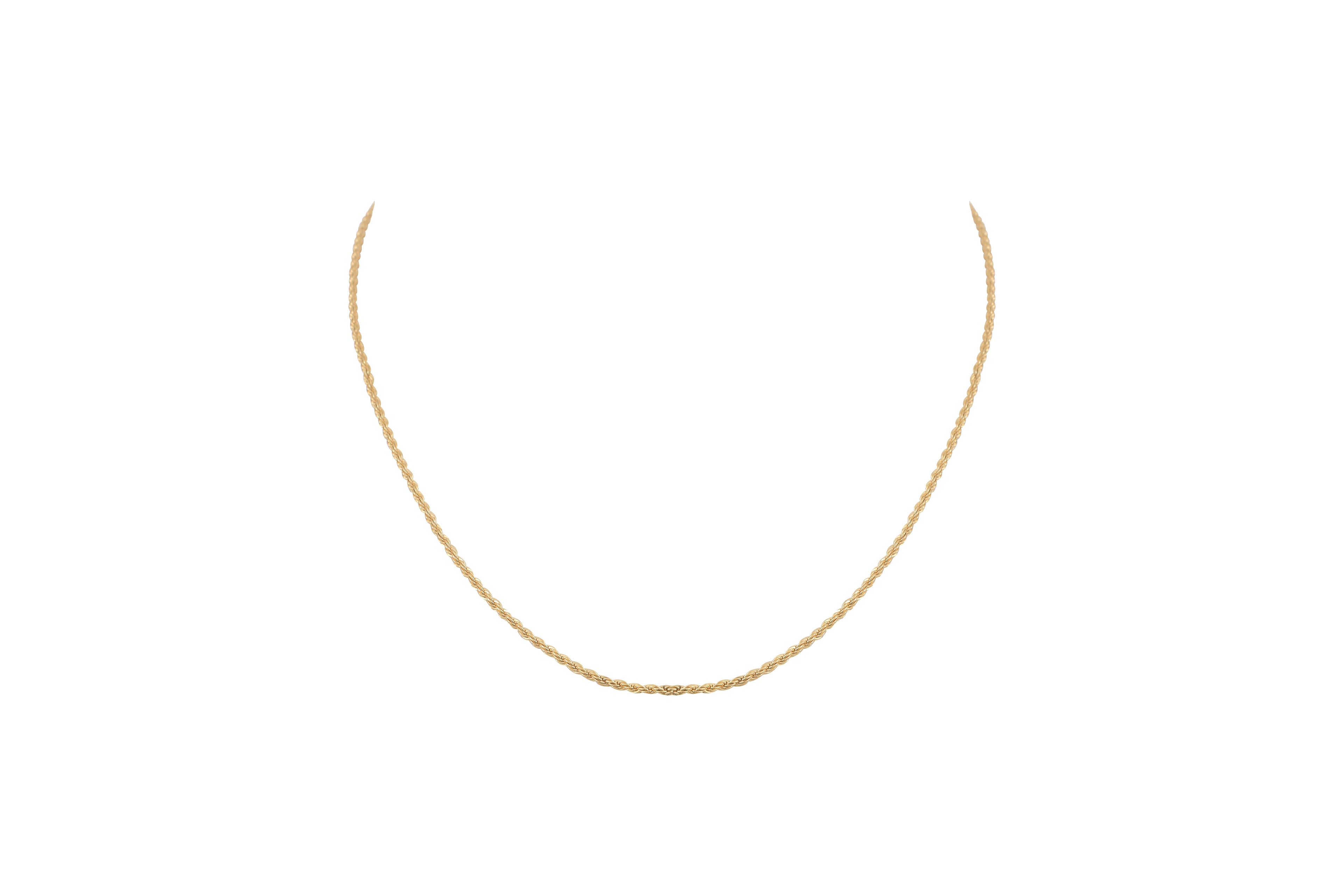 Collar de cuerda de oro 40