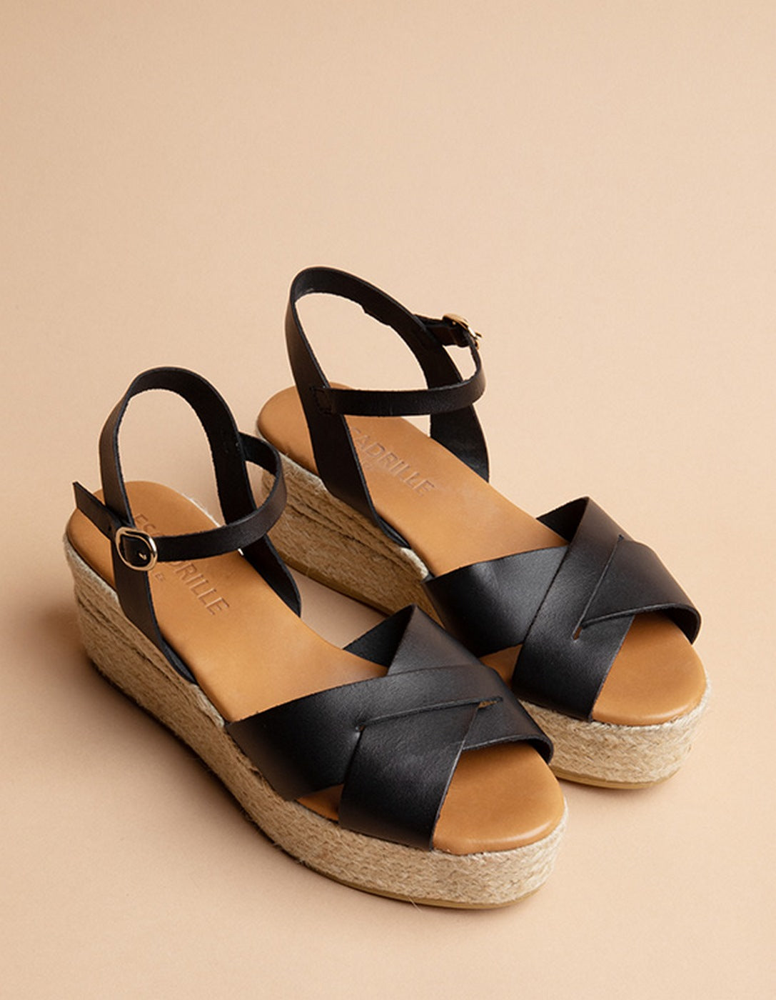 Espadrilles Cordoue - Cuir Noir - Femme