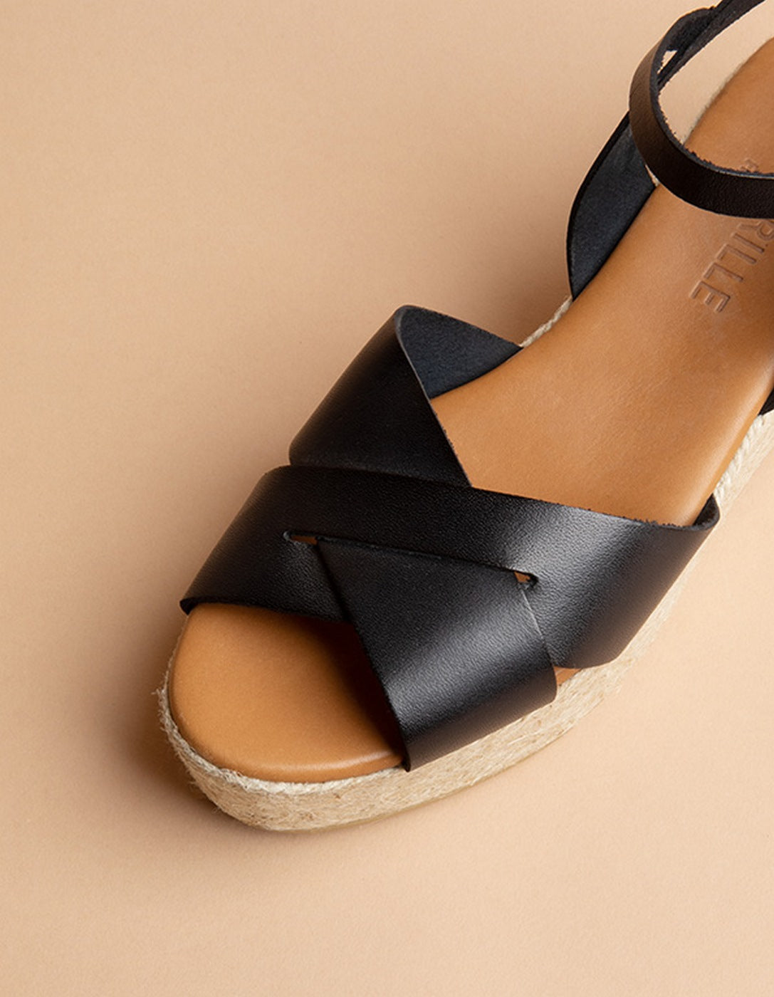 Espadrilles Cordoue - Cuir Noir - Femme