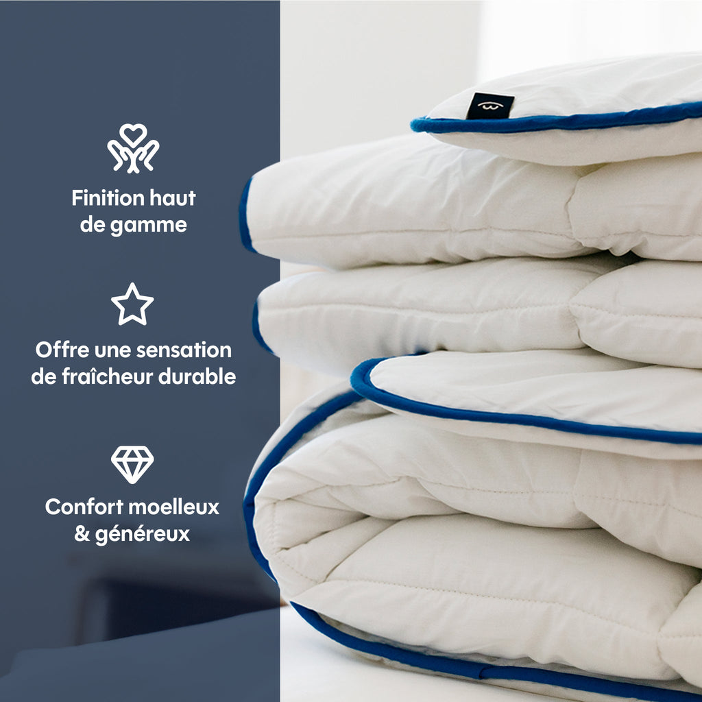 Lightweight Tempered Duvet - 100% Siliconized Hollow Fibers - Cotton Cover