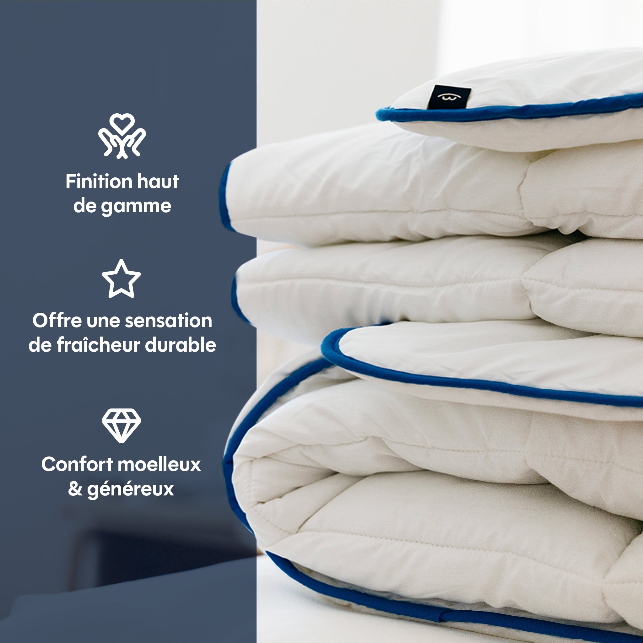 Lightweight Tempered Duvet - 100% Siliconized Hollow Fibers - Cotton Cover
