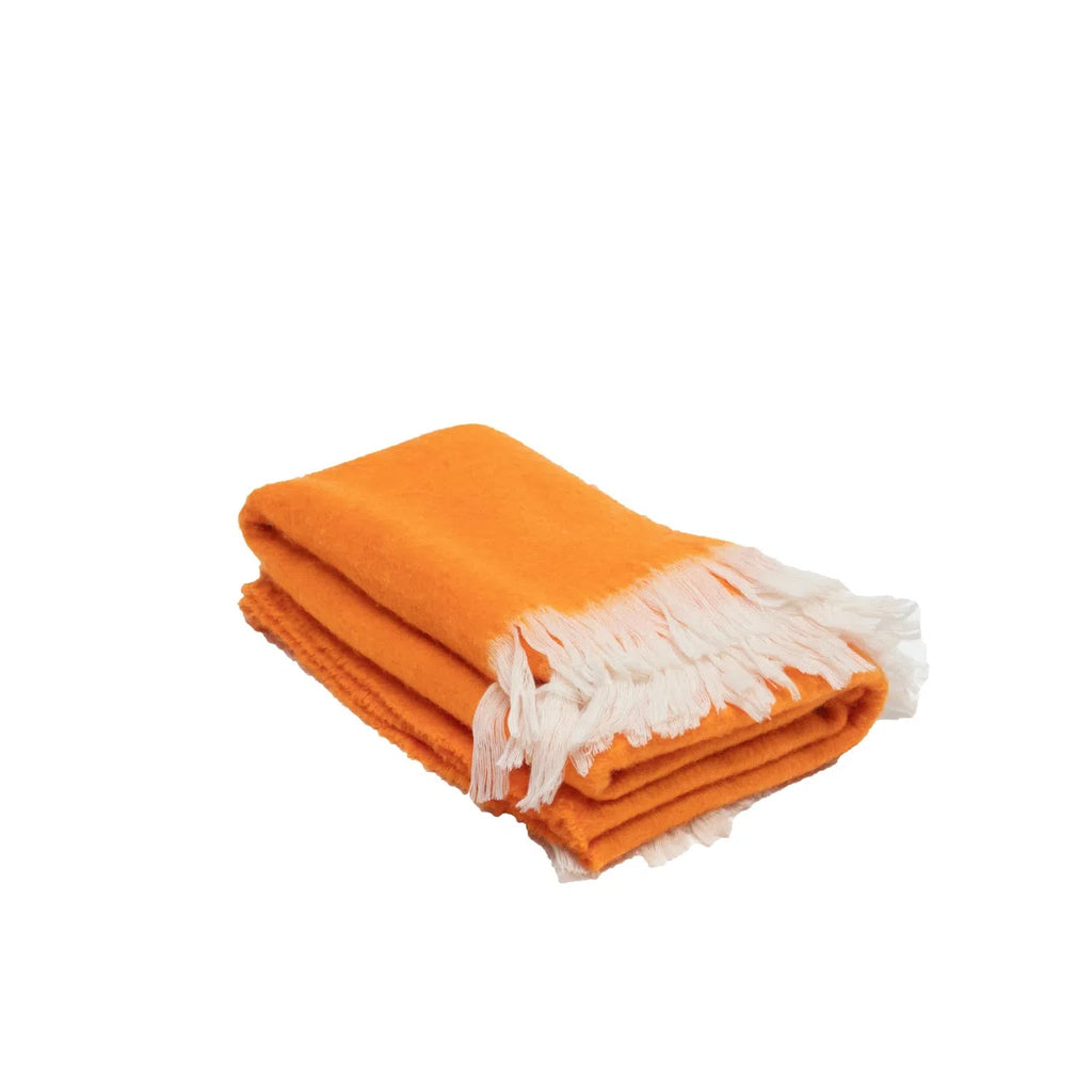 Plaid En Laine Douce - Couffin - Mandarine