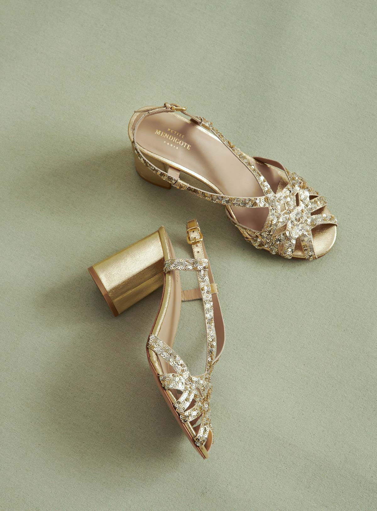 Sandales Couronne Sequin - Or/Argent