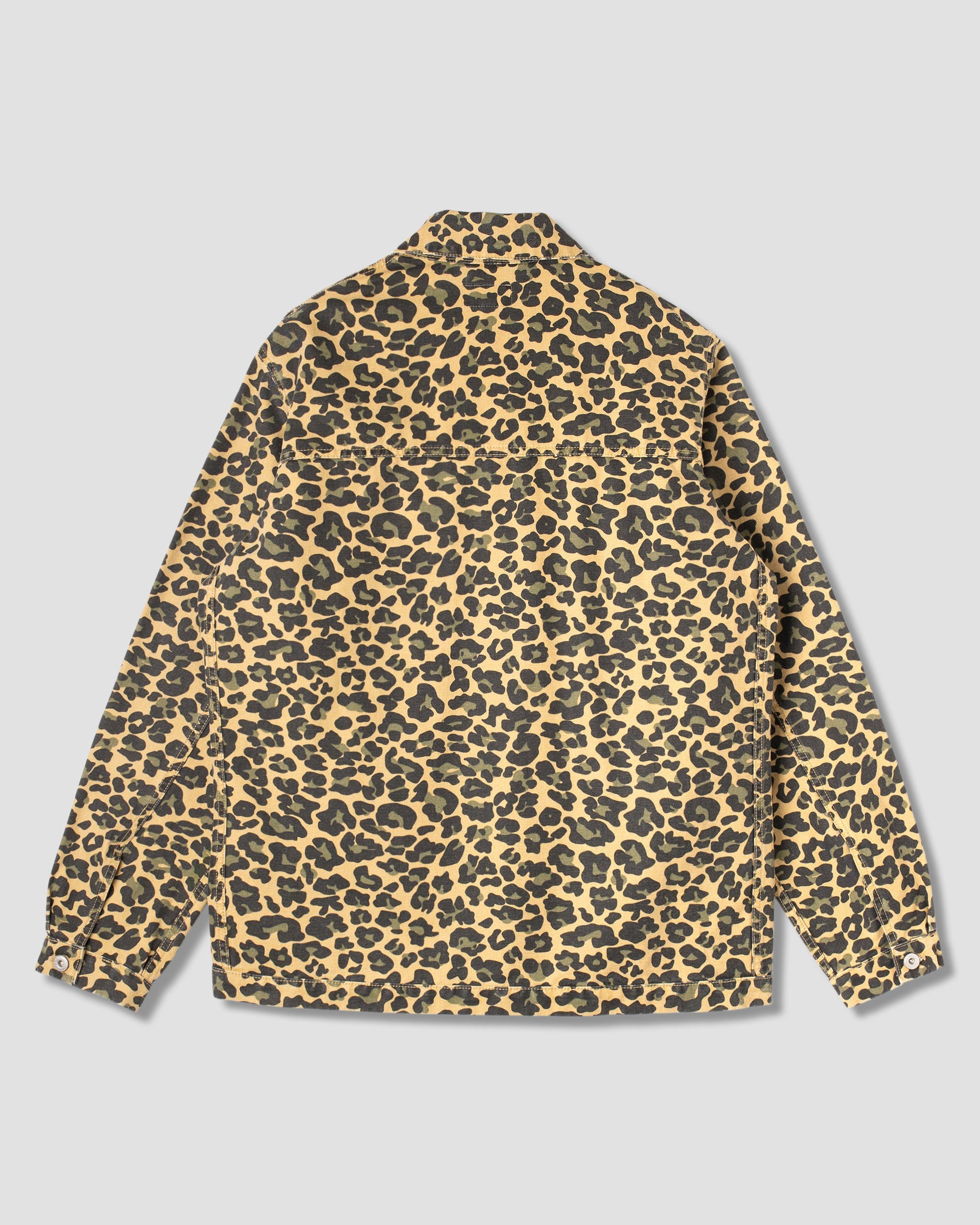 Chaqueta tipo mono - Pato de camuflaje con leopardo lavado