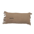 Housse De Coussin En Lin À Motif "Amérindien" Brodé - Marron