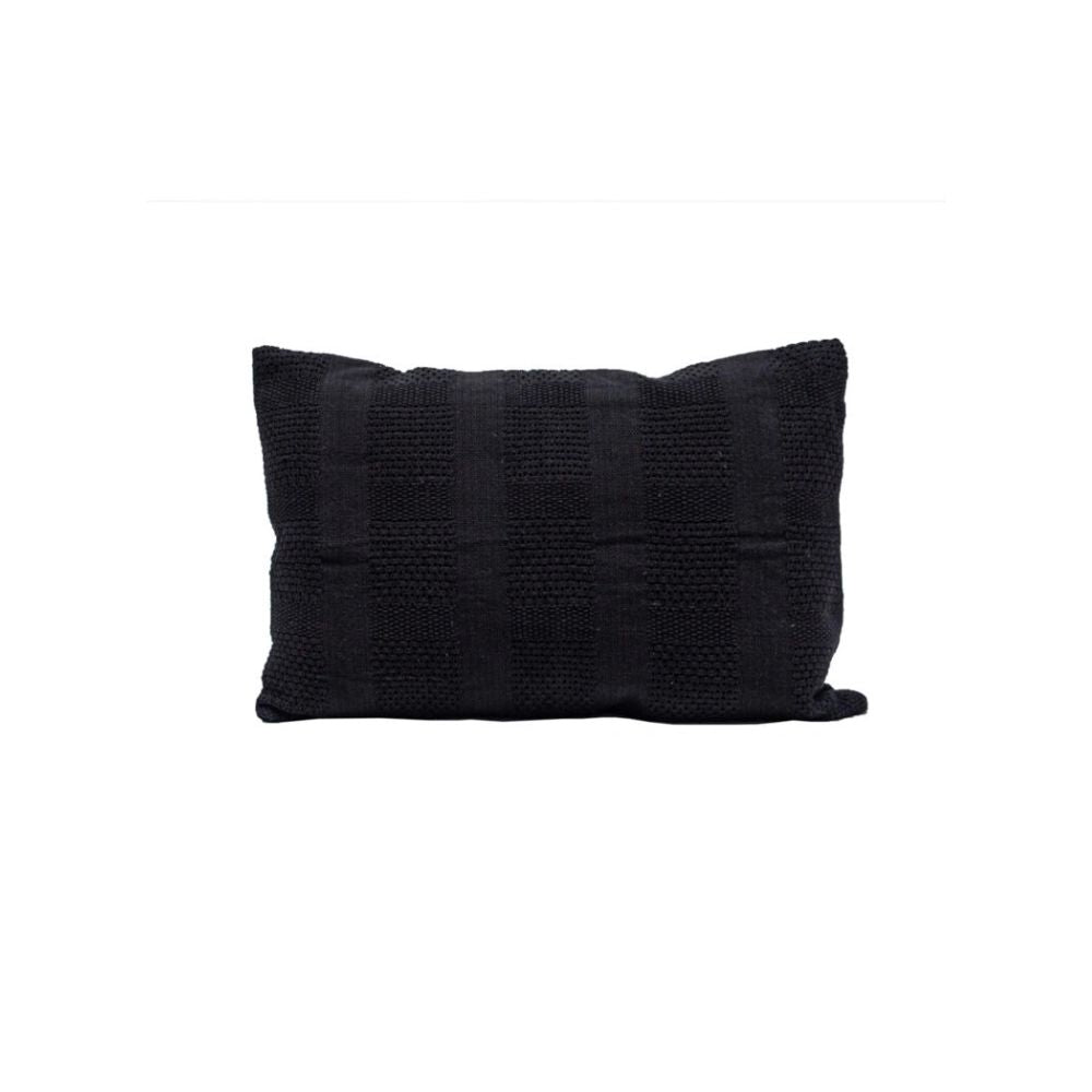 Funda de cojín de algodón tejido a ganchillo - Negro