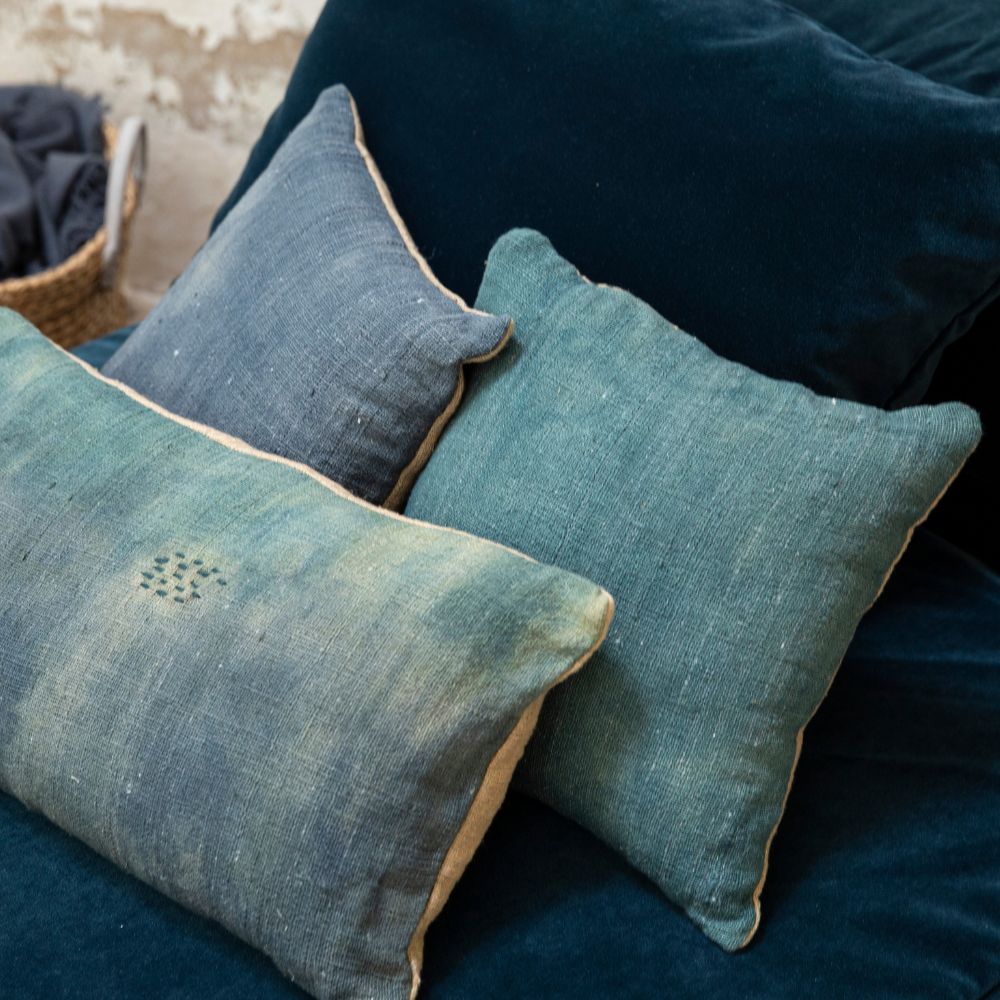 Linen Cushion Cover - Blue