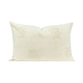 Housse De Coussin Brodée En Coton Flammé - Ecru