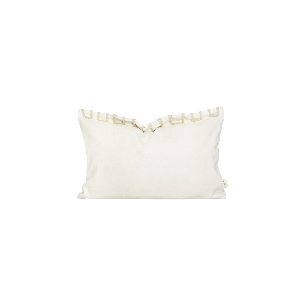 Funda de cojín de lino y algodón - Blanco
