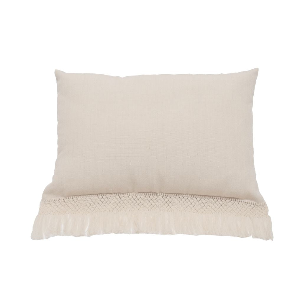 Housse De Coussin Broderie Macramé - Ecru