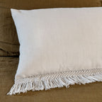 Housse De Coussin Broderie Macramé - Ecru