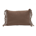 Housse De Coussin Broderie Macramé - Marron