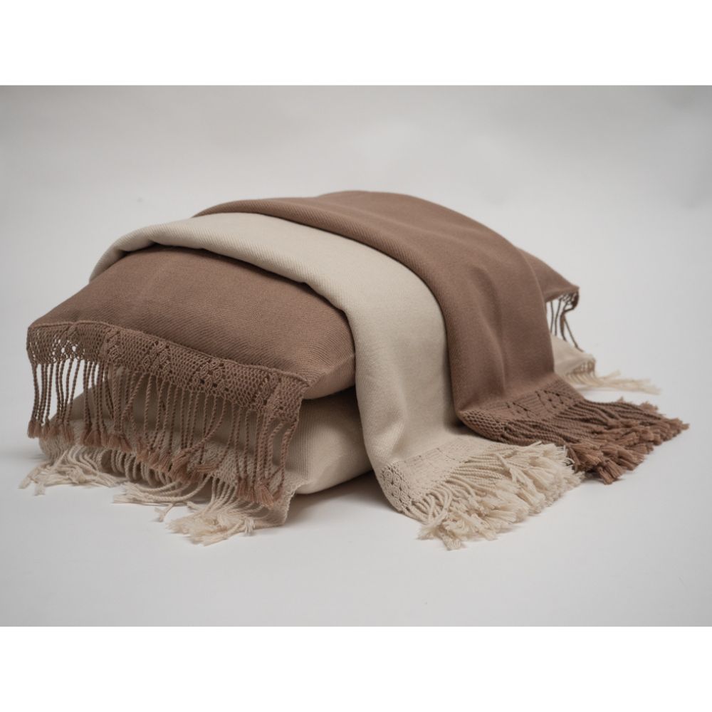 Housse De Coussin Broderie Macramé - Marron