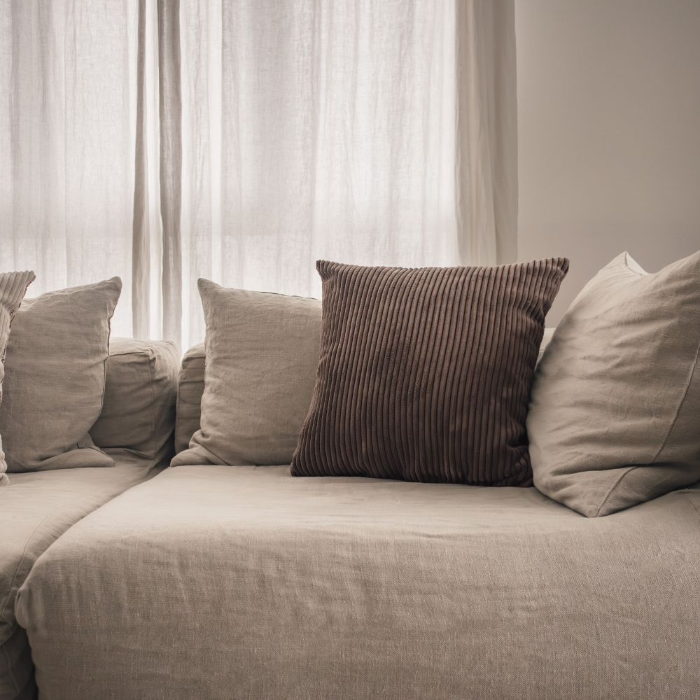 Housse De Coussin En Velours Côtelé - Gris