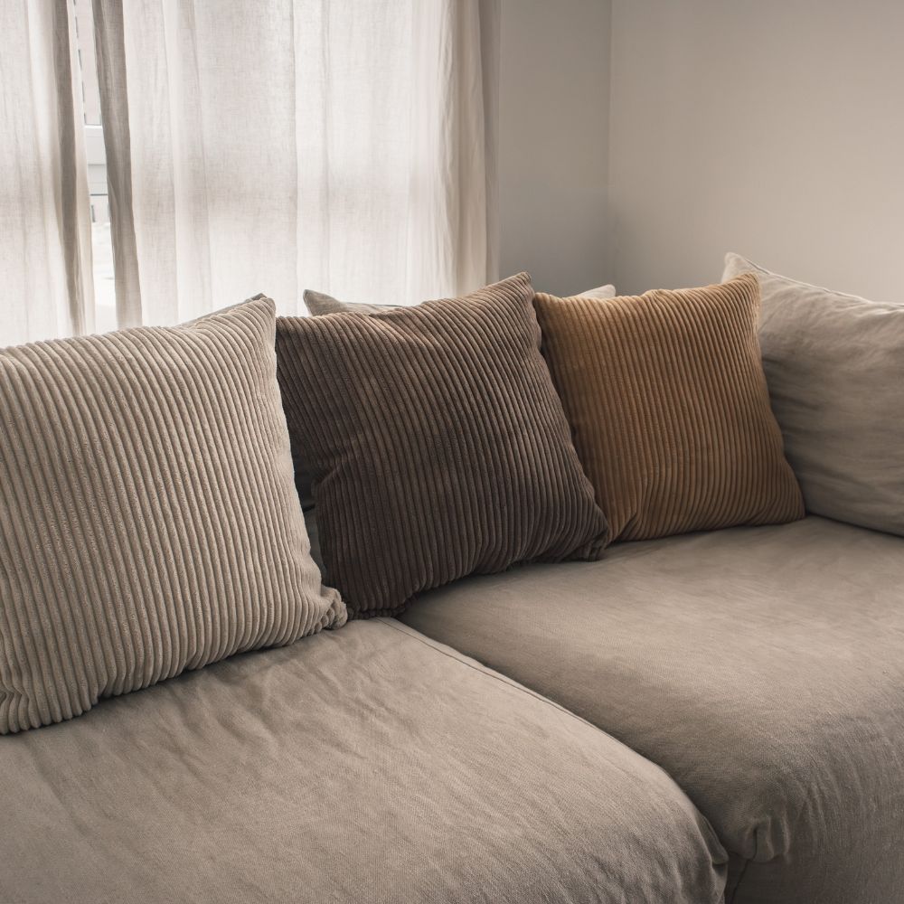 Housse De Coussin En Velours Côtelé - Beige