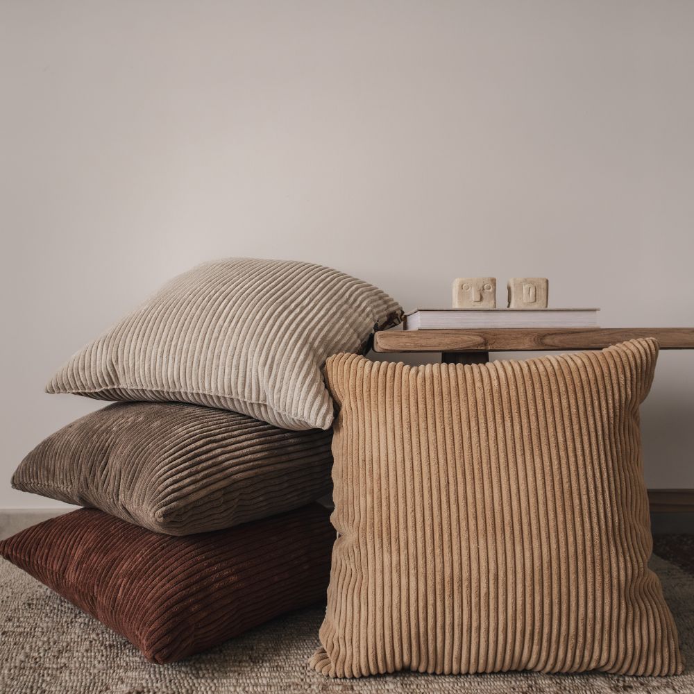 Housse De Coussin En Velours Côtelé - Beige