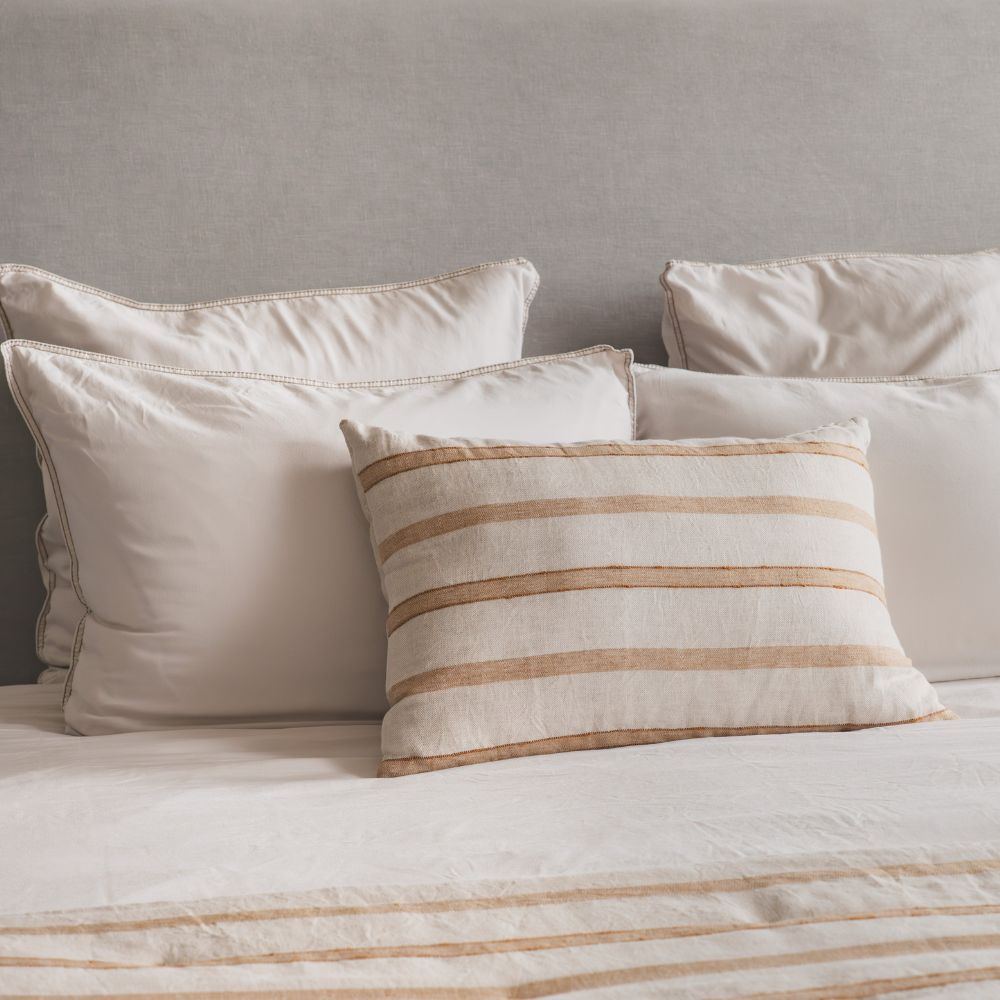 Housse De Coussin En Lin Et Coton - Orange