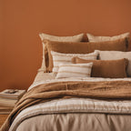Housse De Coussin En Lin Et Coton - Orange