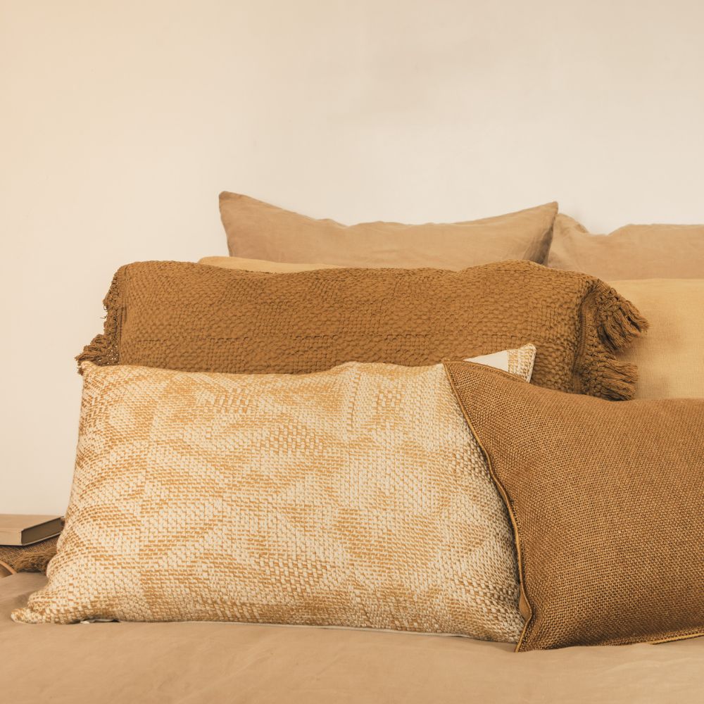 Housse De Coussin Texturée Bi-Face - Orange