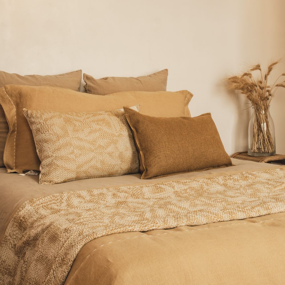 Housse De Coussin Texturée Bi-Face - Orange