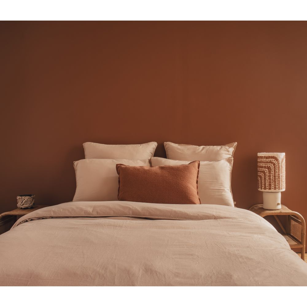 Housse De Coussin Texturée Bi-Face - Brique