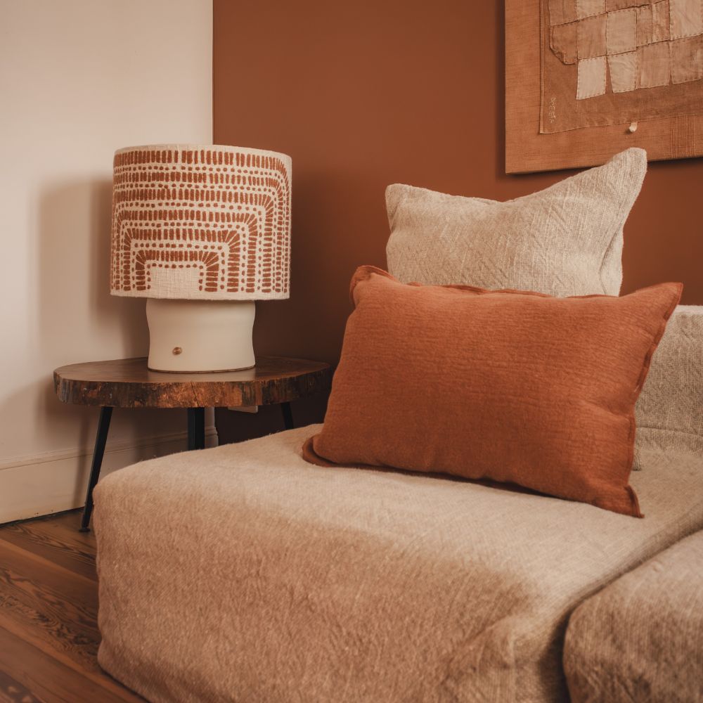 Housse De Coussin Texturée Bi-Face - Brique