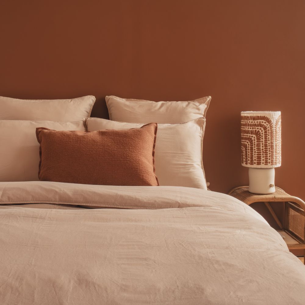 Housse De Coussin Texturée Bi-Face - Brique